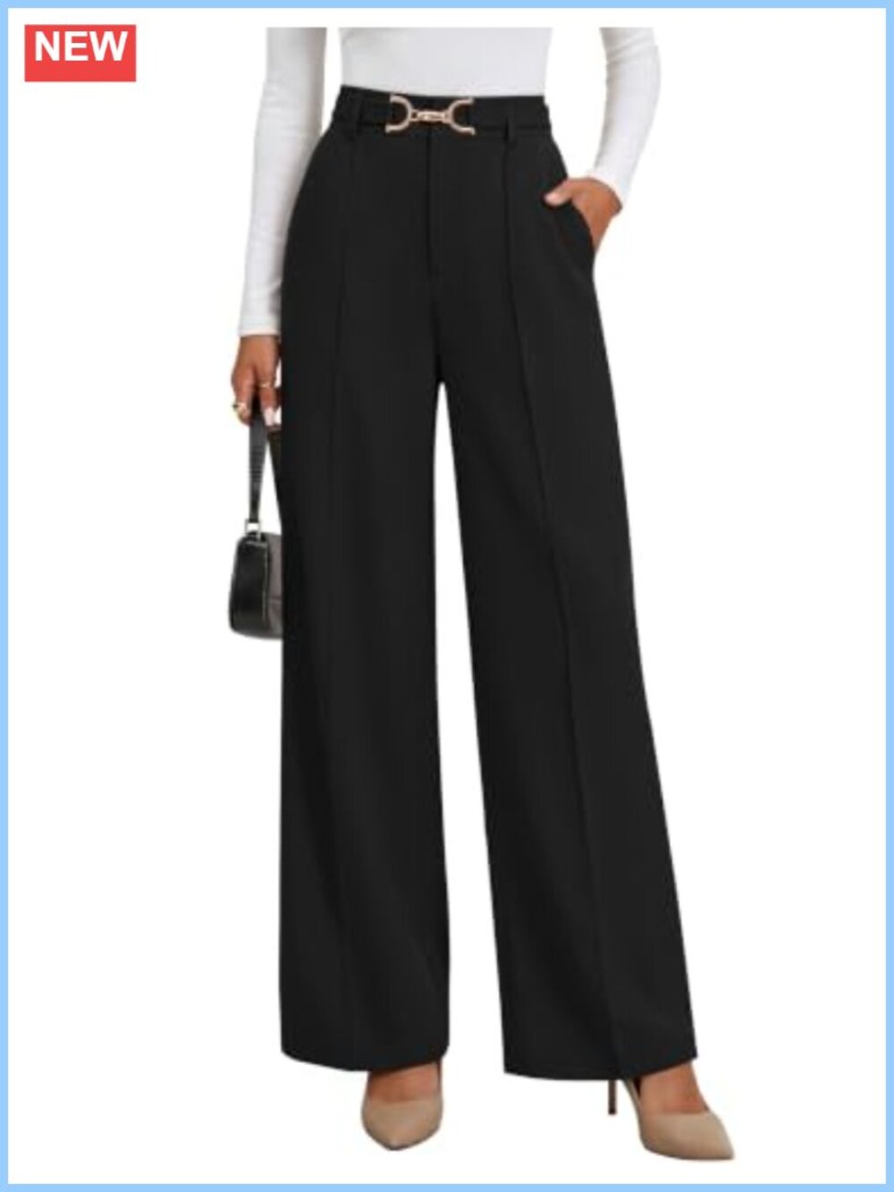 ZESICA Women Wide Leg Dress Pants Business Casual Trousers Pleated Slacks